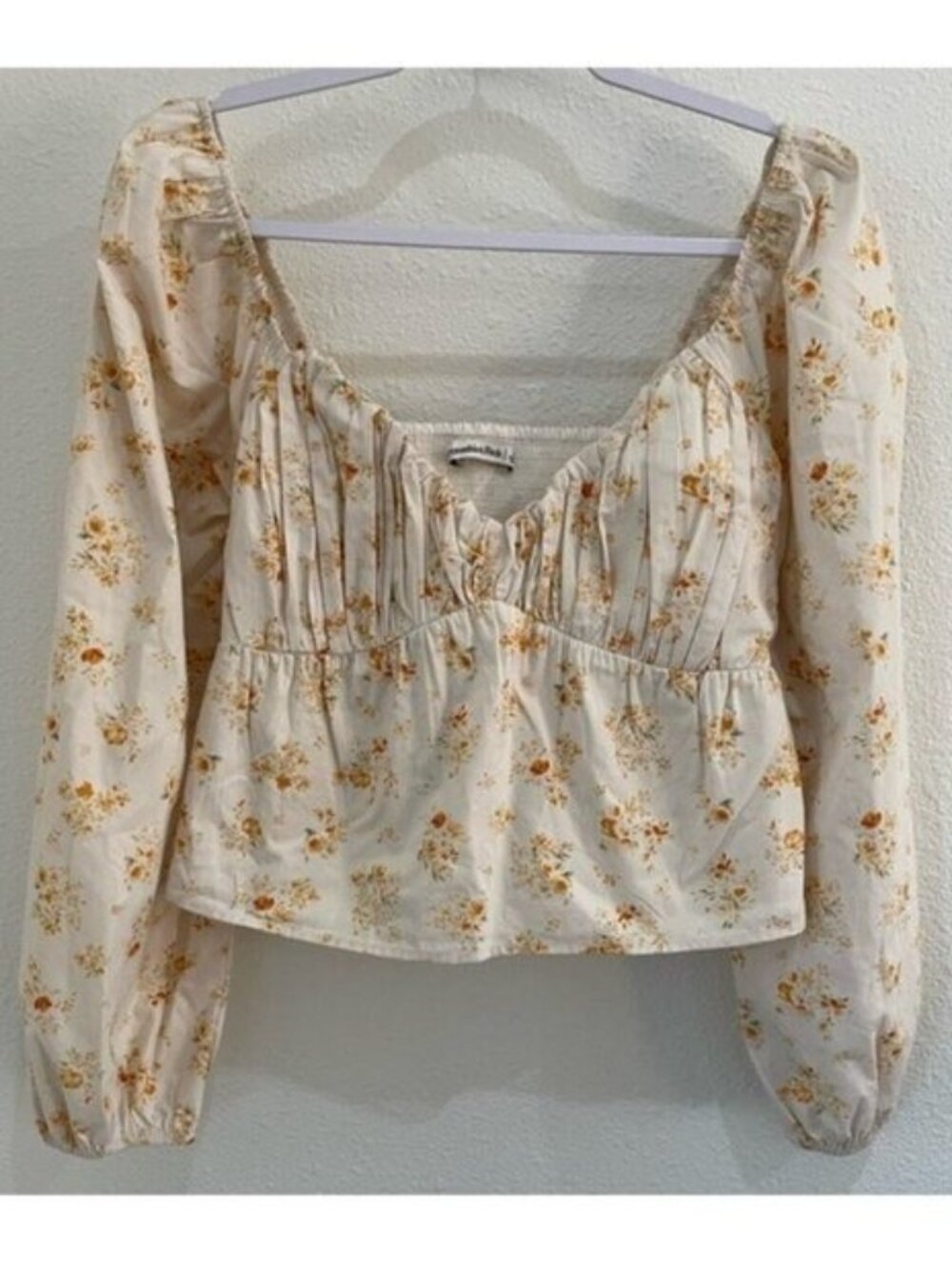Abercrombie & Fitch Corset Floral Top Puff Sleeve Dainty